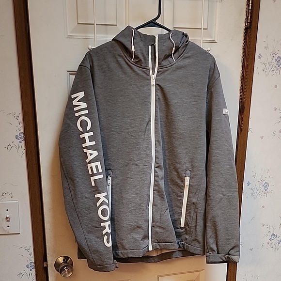 Michael Kors Gray Windbreaker Jacket - Picture 1 of 16